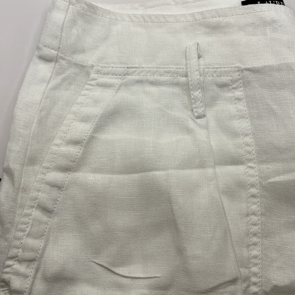 Lauren Ralph Lauren White Linen High Rise Shorts Size 10-SOLD - Picture 13 of 16